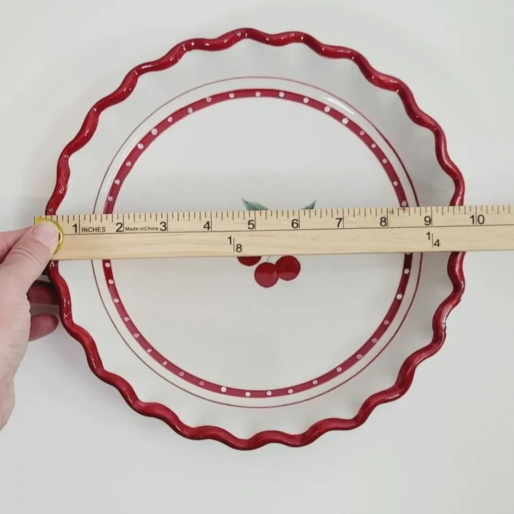 Crate & Barrel Cherry Pie Dish Exclusive Design by Mesa Ruffled 10